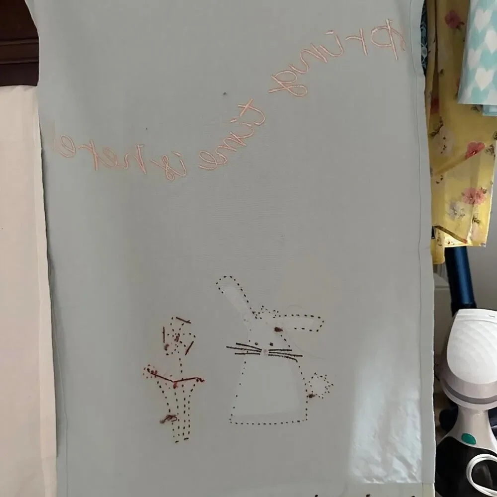 Sur La Table Easter Embroidered Appliqué Cotton Tea Towels set of 3 NWT